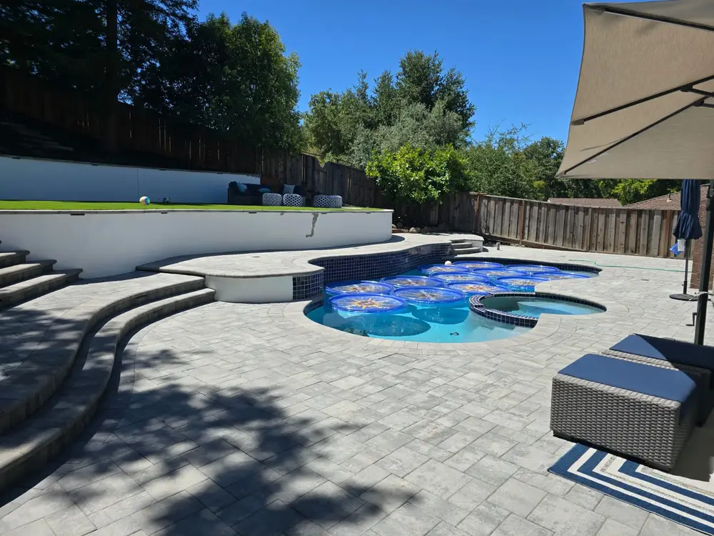 Green Lion paver and porcelain hardscape project photo 30 of 38